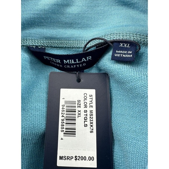 Peter Millar Excursionist Flex Performance Q-Zip Pullover Merino Wool Teal XXL - Picture 16 of 16